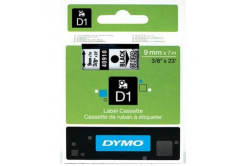 Dymo D1 40910, S0720670, 9mm x 7m, black text / clear tape, original tape