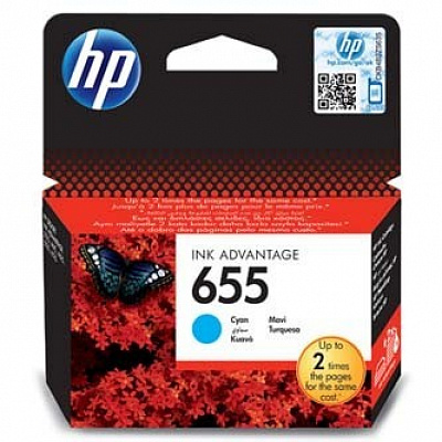 HP 655 CZ110AE cyan original ink cartridge, expired