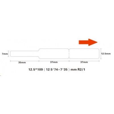 Niimbot A2K88218301, 12,5x109mm, 65pcs, white self-adhesive labels for cables