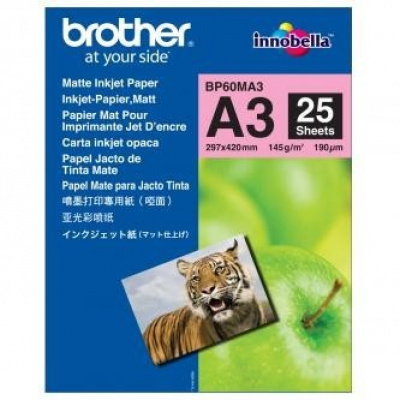Brother Photo Matt Paper BP60MA3, 145 g/m2, A3, 25pcs, matte, inkjet, white, photo paper