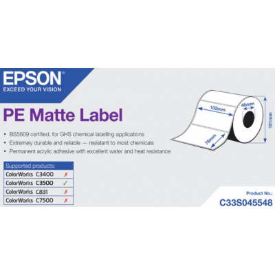 Epson C33S045548 label roll, synthetic, 102x76mm