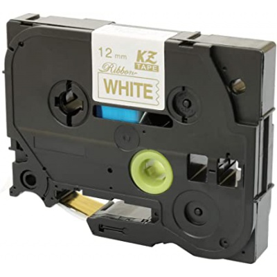 Brother TZ-R234 / TZE-R234, 12mm x 4m, gold text / white tape, original tape