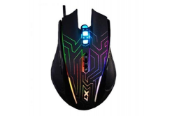 A4Tech Mouse X87 Oscar Neon, 2400 DPI, optical, 8 buttons, wired USB, black, gaming, Neon backlight