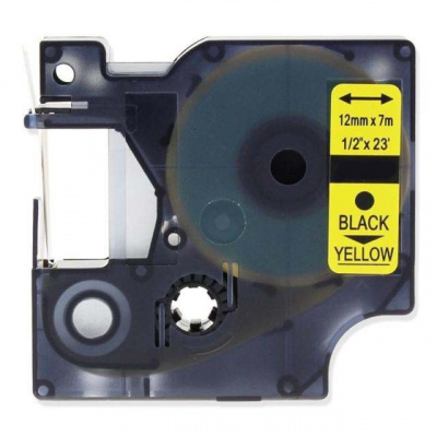 Dymo 45018, S0720580, 12mm x 7m, black / yellow, compatible tape