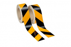 3M 13058 AP Warning tape, black and yellow hatching, left 25 m + right 25 m, width 50 mm