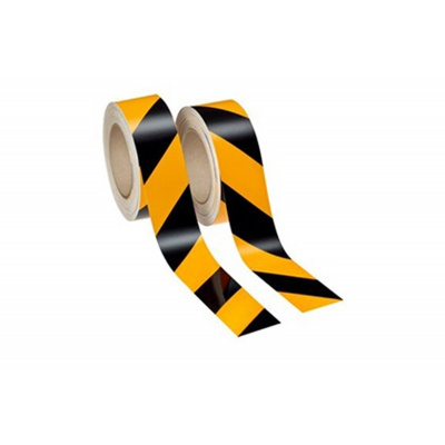 3M 13058 AP Warning tape, black and yellow hatching, left 25 m + right 25 m, width 50 mm