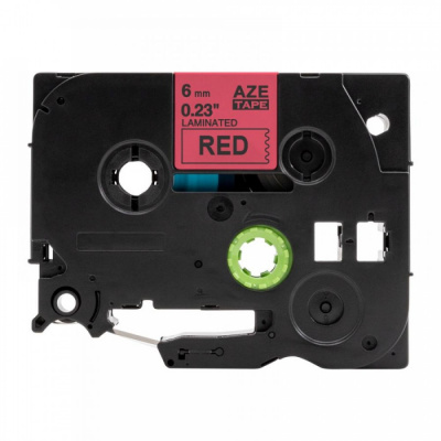 Compatible tape Brother TZ-S411 / TZe-S411, 6mm x 8m, extr.adh. black text / red tape