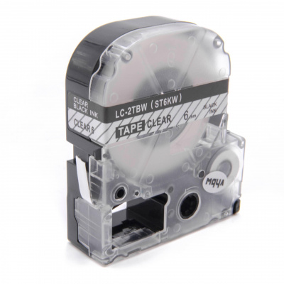 Epson LK-2TBN, ST6KW, C53S652004, 6mm x 9m, black text / clear tape, compatible tape