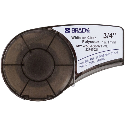 Brady M21-750-430-WT-CL / 139749, polyester tape, 19.05 mm x 6.40 m