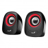 Genius reproduktory SP-Q160 31730027401, 2.0, 6W, černočervené, regulace hlasitosti, stolní, 3,5 mm jack (USB), 150Hz-20kHz