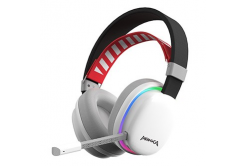 Marvo MONKA HG9069W, headset with microphone, white, backlit, Tri-mode