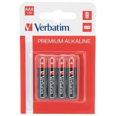VERBATIM Alkaline Batteries AAA, 4 PACK, LR3
