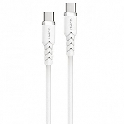 Powerton ENERGY WHITE EDITION USB-C Cable, 60W, 1m, silicone, white