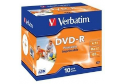VERBATIM DVD-R (10-pack)Printable/16x/4.7GB/Jewel
