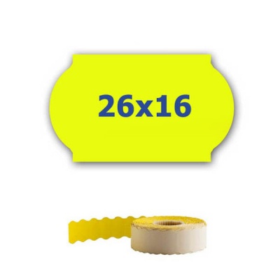 Price labels for labeling pliers, 26mm x 16mm, 700pcs, signal yellow