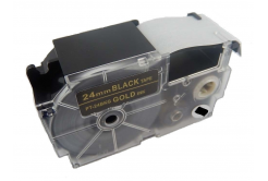 Casio XR-24BKG 24mm x 8m gold / black, compatible tape