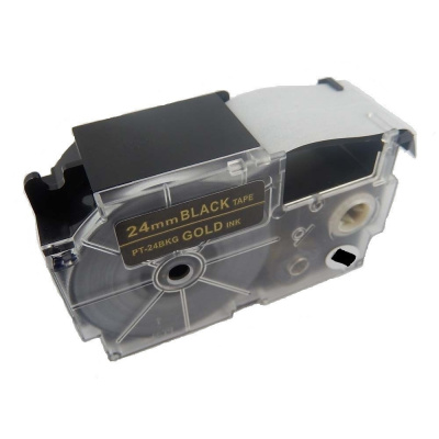 Casio XR-24BKG 24mm x 8m gold / black, compatible tape