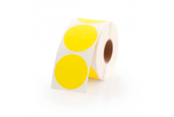 Self-adhesive labels rounded 35 mm, 1000 pcs, yellow paper for TTR, roll