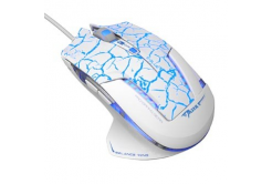 E-blue Mazer Pro Mouse, 2500 DPI, optical, 6 buttons, wired USB, white-blue, gaming