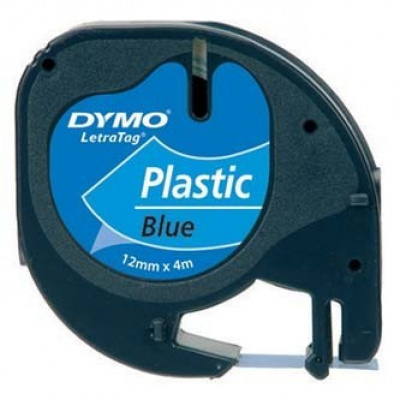 Dymo LetraTag 59426, S0721600, 12mm x 4m, black text/blue tape, original tape