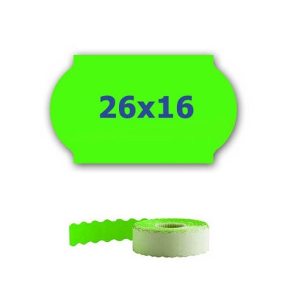 Price labels for labeling pliers, 26mm x 16mm, 700pcs, signal green