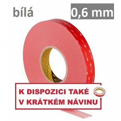 3M VHB™ LSE-060WF Double-Sided High-Strength Adhesive Tape for LSE Plastics, thickness 0.6 mm 15 mm x 33 m