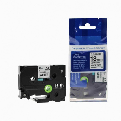 Compatible tape Brother TZ-FX241/TZe-FX241, 18mm x 8m, flexi, black text/white tape