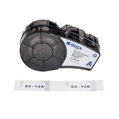 Brady M21-18-423 / 152097, 25.40 mm, Polyester, black text / white tape