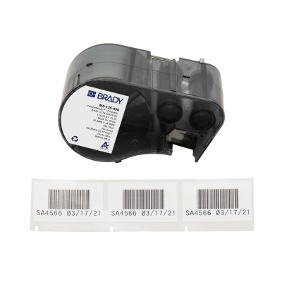 Brady M5-125-490 / 170888, 44.45 mm, Polyester, black text / white tape
