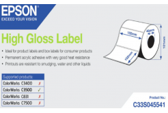 Epson C33S045541 High Gloss, for ColorWorks, 102x152mm, 210pcs, white self-adhesive labels