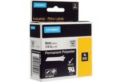 Dymo Rhino 1805440, 6mm x 5,5m, black text/clear tape, original tape