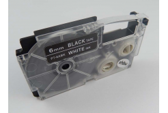Casio XR-6ABK, 6mm x 8m white / black, compatible tape