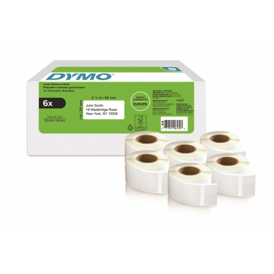Dymo 2177564, 54mm x 25mm, white paper labels