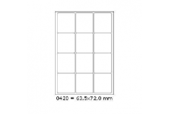 Self-adhesive labels 63,5 x 72 mm, 12 labels, A4, 100 sheets