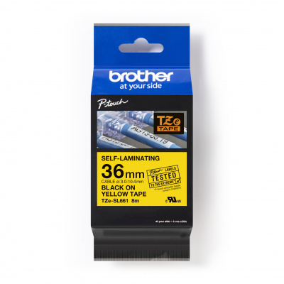 Brother TZ-SL661 / TZe-SL661 Pro Tape, 36mm x 8m, black text / yellow tape, original tape