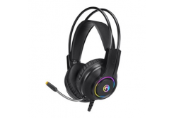 Marvo HG8935, headphones with microphone, volume control, black, backlit, USB