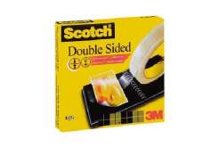 3M Scotch Double-Sided Adhesive Tape for Packaging Many Types of Packages, Transparent, 12 mm x 33 m (665)