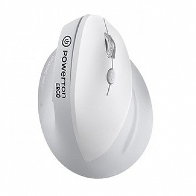 Powerton ERGO SPIRA Wireless Mouse, white-gray, 3200 DPI