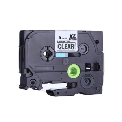 Compatible tape Brother TZ-S121/TZe-S121 9mm x 8m extr.adh. black text/transparent tape