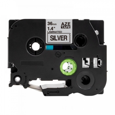 Compatible tape Brother TZ-961 / TZe-961, 36mm x 8m, black text / silver tape