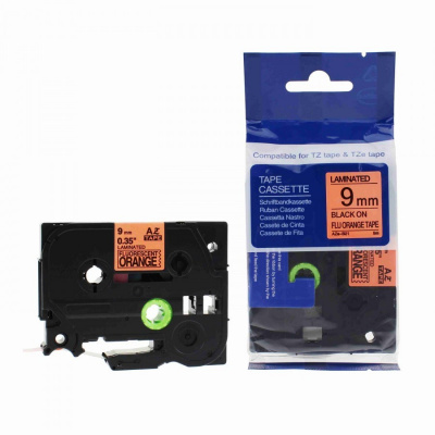 Compatible tape Brother TZ-B21/TZe-B21, signal 9mm x 8m, black text/orange tape