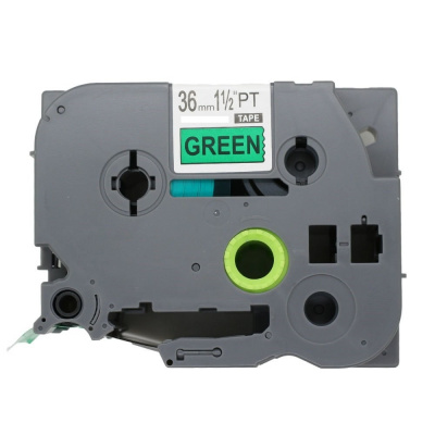 Brother TZe-V761, 36mm x 5,5m, black text / green tape, vinyl, compatible tape