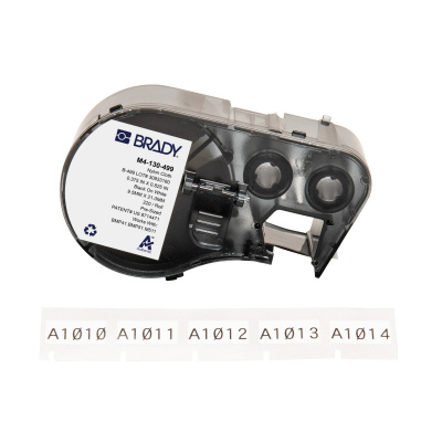 Brady M4-130-499 / 170802, 20.96 mm, Nylon, black text / white tape
