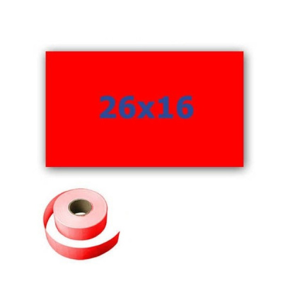 Price labels for labeling pliers, rectangular, 26mm x 16mm, 700pcs, signal red