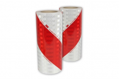 3M 3410 AP Vehicle warning signs, red and white hatching, left + right, width 141 mm, metrage