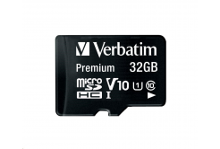 VERBATIM MicroSDHC Card 32GB Premium, U1 + SD Adapter