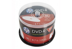 HP DVD-R, Printable, DME00025WIP-3, 4.7GB, 16x, spindle, 50-pack, 12cm, pro archivaci dat