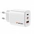 VERBATIM GaN Charger Essentials 65W, 2xUSB-C, 1xUSB-A, white