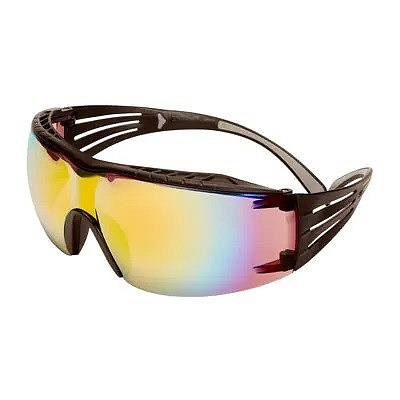 3M SecureFit SF416XAS-BLK Safety Glasses, Orange Mirror