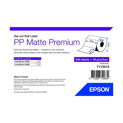 Epson, label roll, synthetic, 76x51mm